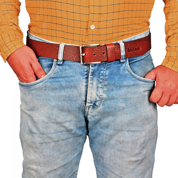 UMTI® Gürtel Herren Ledergürtel aus Büffelleder für Männer 25- (23A) Jeans Echtleder 35mm breit kürzbar Neu